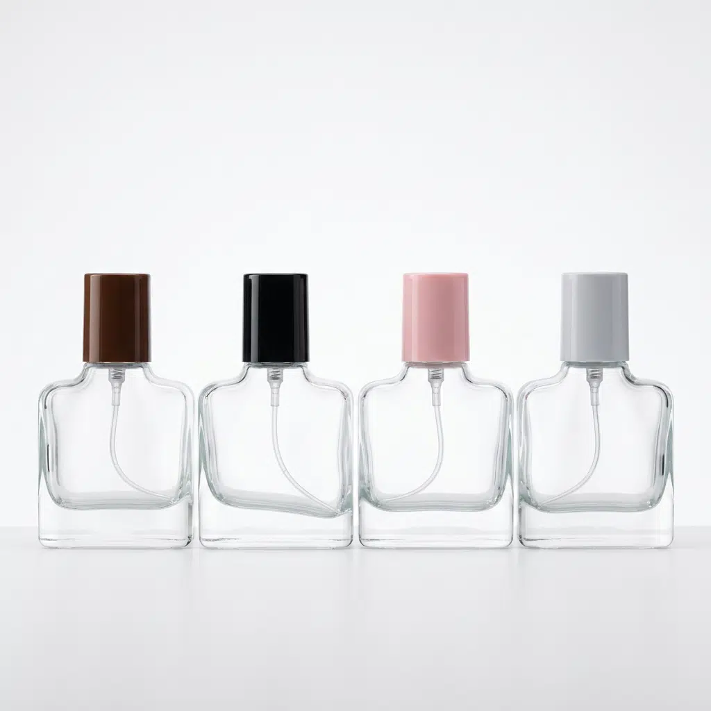 flacon 3 Flacon carré en verre transparent – 20 ml – Image 1